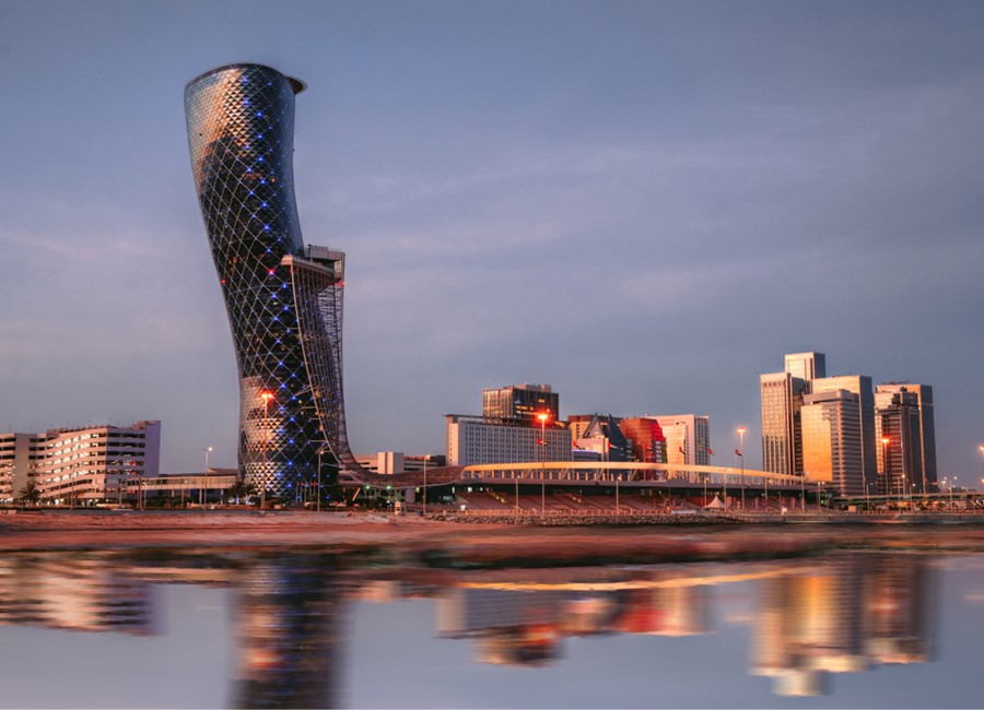 Capital Gate, Leaning Tower in Abu Dhabi, United Arab Emirates